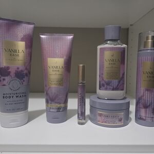 Bath & Body Works Vanilla Ease Body Care Set — Purple & Gold Accents